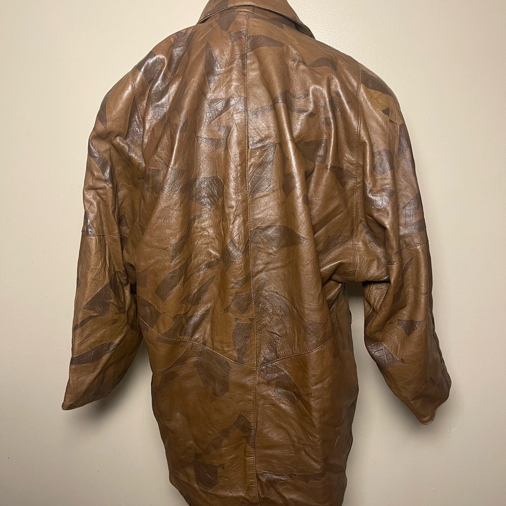 Vintage Patchwork Leather Jacket - image 2